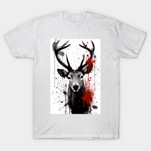 Sika Deer Ink Painting T-Shirt